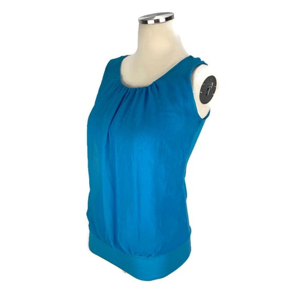 New York & Company Blue XS Tank Blouse Lined - Picture 2 of 7